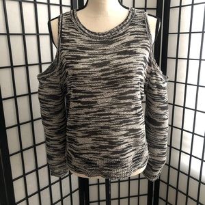 Express black and gray cold shoulder sweater size M
